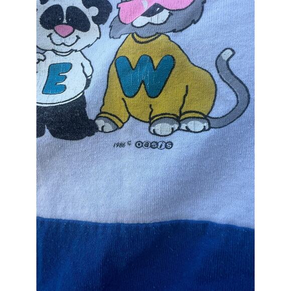 The Zoo Crew 86' Women's crop T-Shirt Animals Graphic Print Blue Size LARGE - Picture 10 of 11